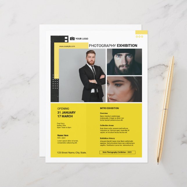 Photography Exhibition Flyer Template (Vorderseite/Rückseite Beispiel)