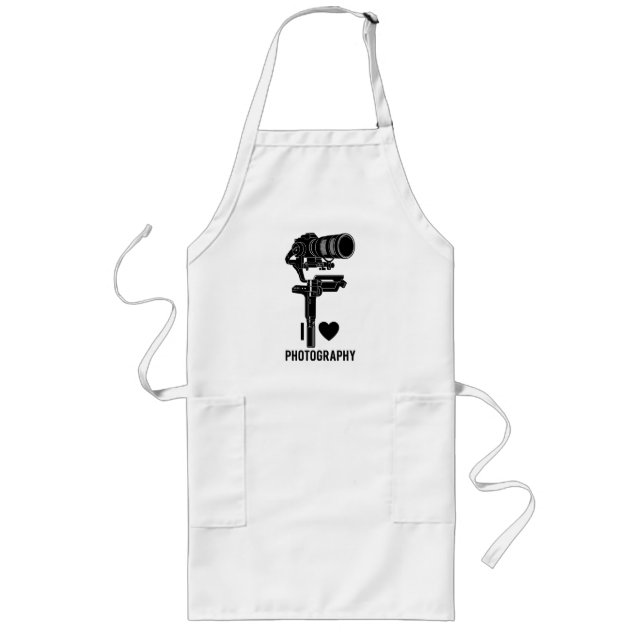 Photography Lover Camera Graphic Cooking Apron Lange Schürze (Vorne)