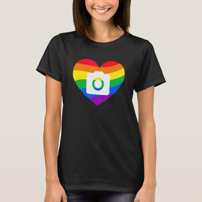 Photography Lover, Photographer Gift, Rainbow Came T-Shirt (Vorderseite)