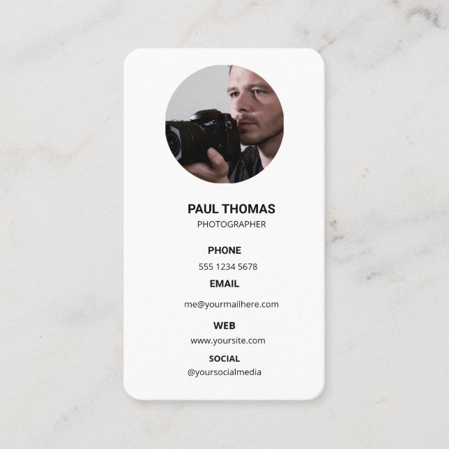 Photography Modern Minimal Simple Photo Business  Visitenkarte (Vorderseite)