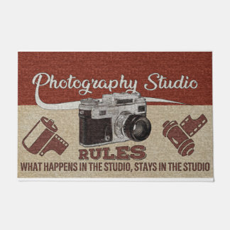 Photography Studio Rules Rug, Cameraman Gift Fußmatte