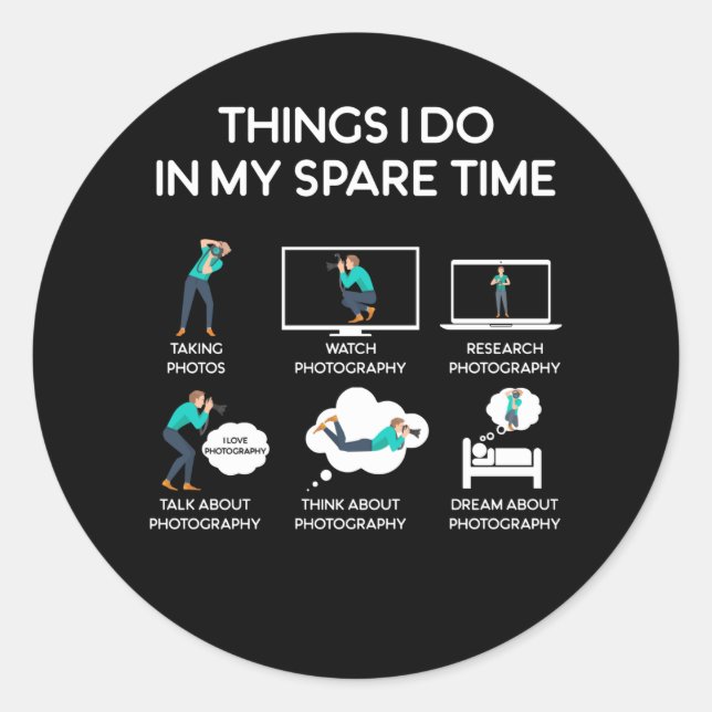 photography things i do in my spare time runder aufkleber (Vorderseite)