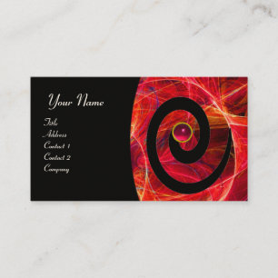 PHOTON SWIRL GEM MONOGRAM schwarz rot pink Visitenkarte