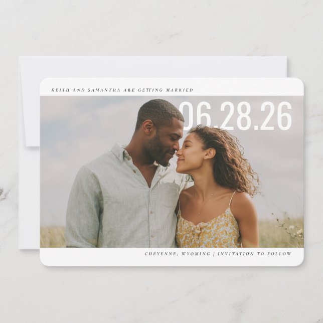 PhotoPop Save the Date Sauberes Design (Vorderseite)