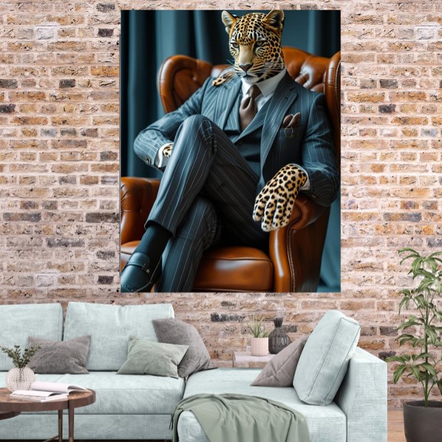 Photorealistic Bossy Leopard Digital Art Poster (Von Creator hochgeladen)