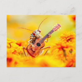 Photorealistic Cockroach Playing Guitar Among Mari Postkarte