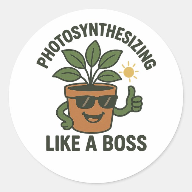 Photosynthesising Like A Boss Round Sticker (Vorderseite)