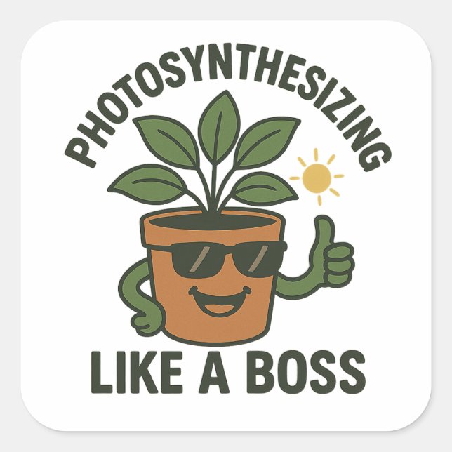 Photosynthesising Like A Boss Square Sticker (Vorderseite)