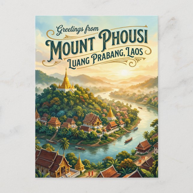 Phousi-Berg Laos Postkarte (Vorderseite)