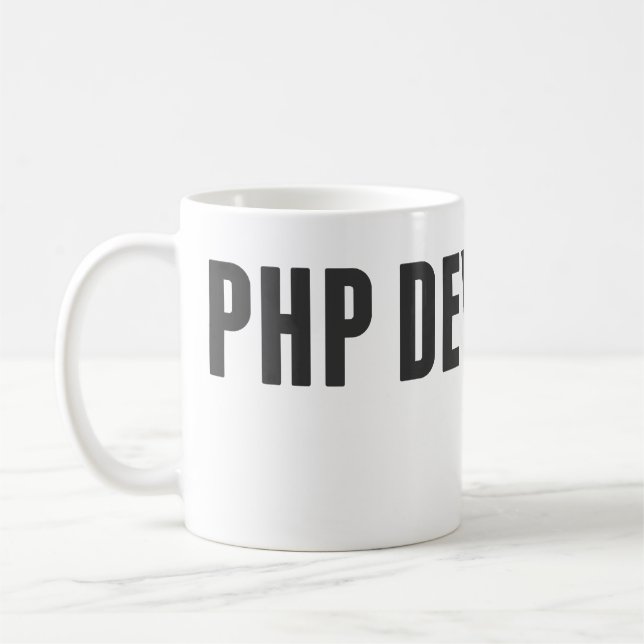 PHP-Entwickler Kaffeetasse (Links)