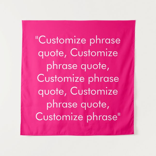 Phrase anpassen elegant fuchsia weiß wandteppich (Vorderseite)