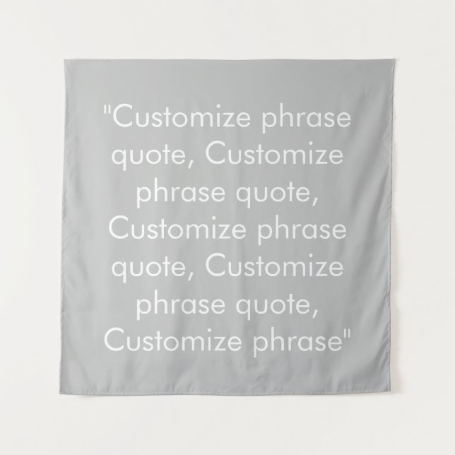 Phrase anpassen elegant grau weiß wandteppich (Vorderseite)