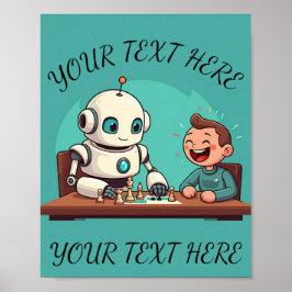Phrase Name Funny Retro Robot Games personalisiere Poster