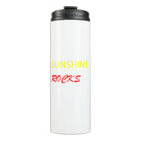 Phrase "Sunshine Rocks" Gelb und Rot