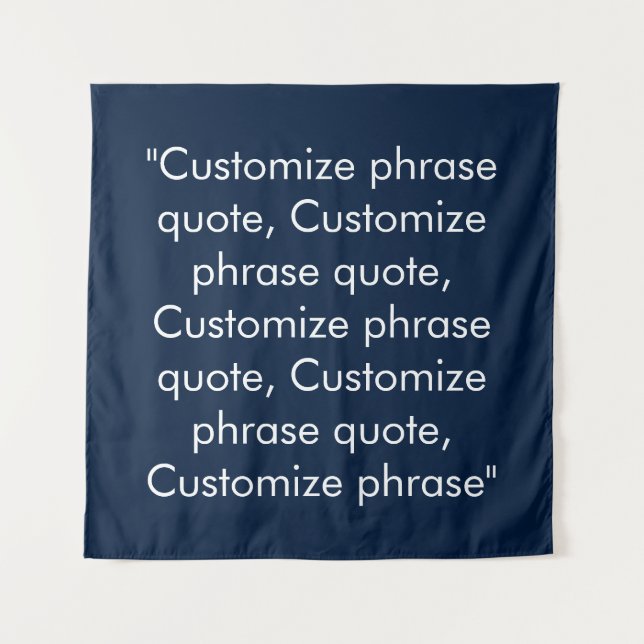 Phrase Zitat elegante blaue Marine Wandteppich (Vorderseite)