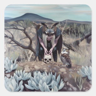 Phrenologie Quadratischer Aufkleber