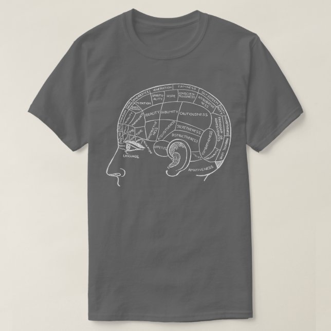 Phrenology Chart Head Psychology Psychiatrie Scien T-Shirt (Design vorne)