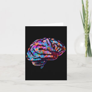 Phsychedelic Art Gefärbte Krawatte Human Brain Coo Karte