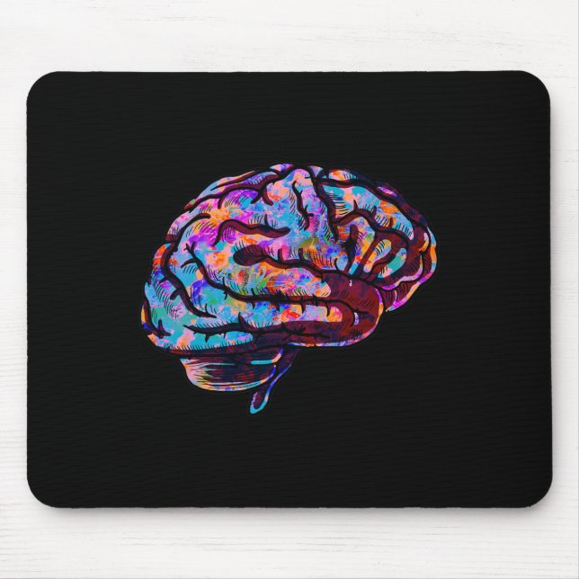 Phsychedelic Art Gefärbte Krawatte Human Brain Coo Mousepad (Vorne)