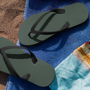 Phthalo Green Solid Schlicht Color Flip Flops