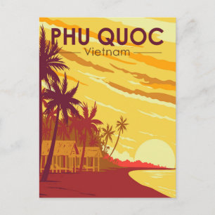 Phu Quoc Insel Vietnam Reise Kunst Vintage Postkarte