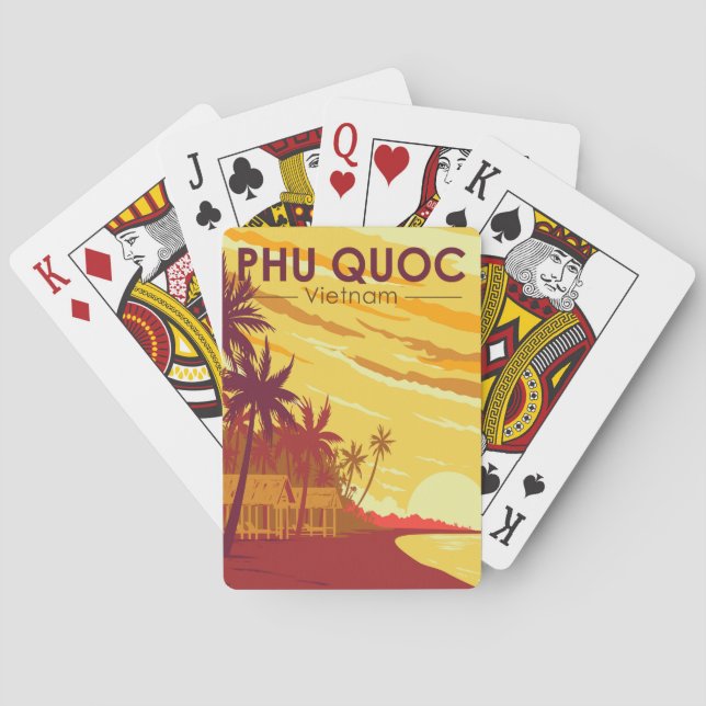 Phu Quoc Island Vietnam Reisen Art Vintag Spielkarten (Rückseite)