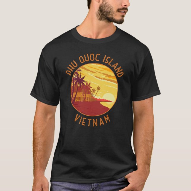 Phu Quoc Island Vietnam Retro Distressed Circle T-Shirt (Vorderseite)