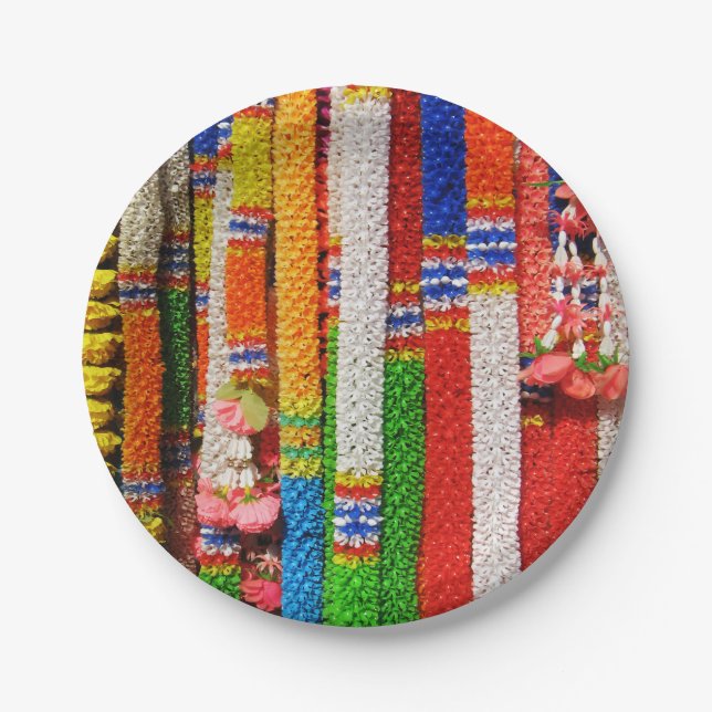 Phuang Maalai - thailändische Blumengirlande Pappteller (Vorderseite)