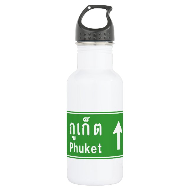 Phuket Ahead ⚠ Thai Highway Traffic ⚠ Edelstahlflasche (Vorderseite)