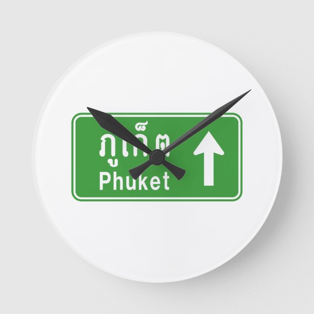 Phuket Ahead ⚠ Thai Highway Traffic ⚠ Runde Wanduhr (Vorderseite)