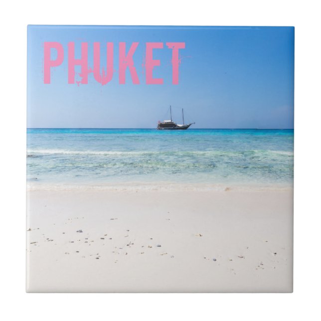 Phuket Beach Thailand Souvenir Fliese (Vorderseite)