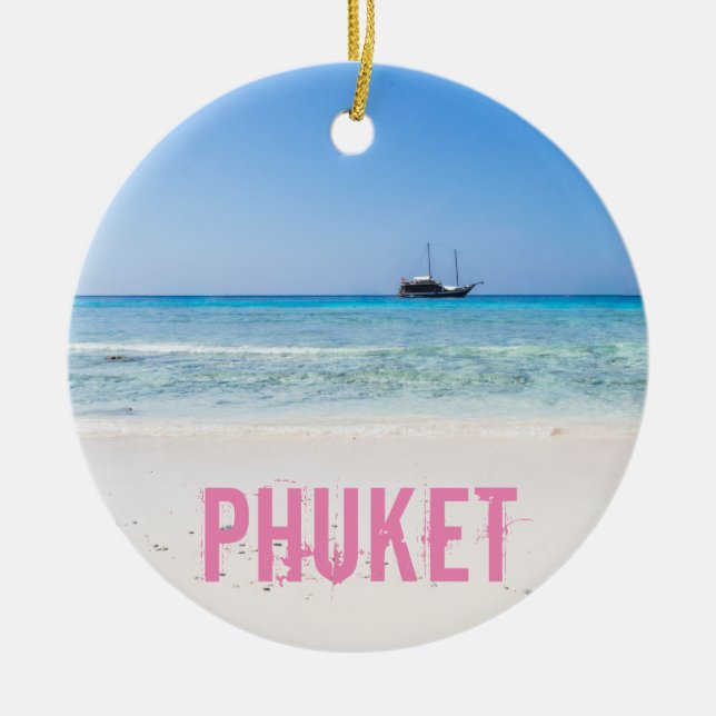 Phuket Beach Thailand Souvenir Keramik Ornament (Vorne)