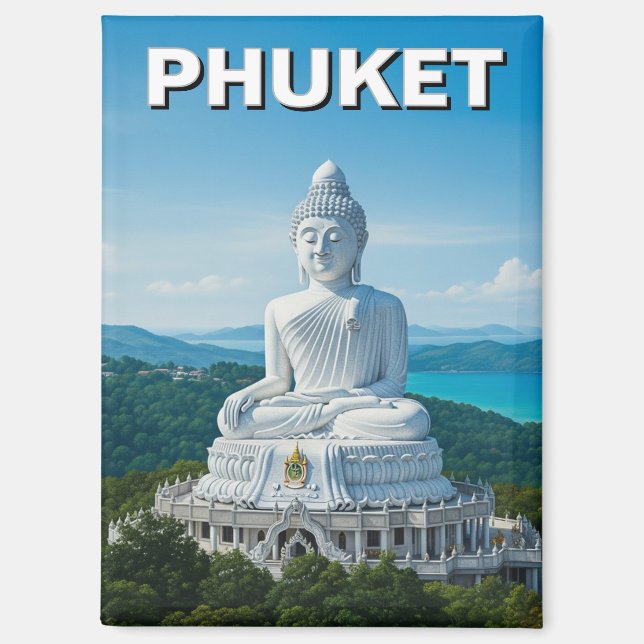 Phuket Großer Buddha Thailand Magnet (Vorderseite)