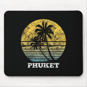 Phuket Strandurlaub Retro Palmen Mousepad