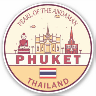 Phuket Thailand City Skyline Emblem Aufkleber