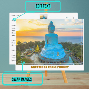 Phuket Thailand mit Big Buddha Modern Postkarte