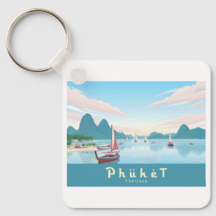 Phuket Thailand Pastel Travel Schlüsselanhänger
