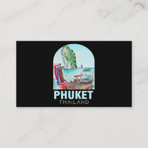 Phuket Thailand Travel Poster Summer Vacacation Tr Visitenkarte