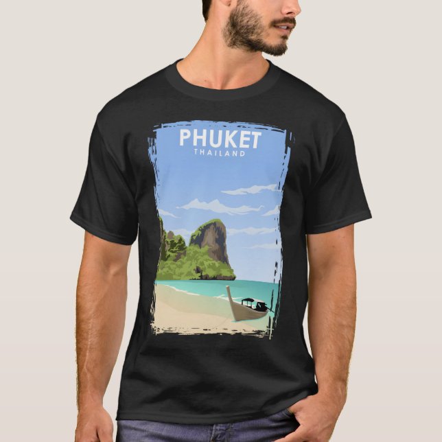 Phuket Thailand Travel Poster T-Shirt (Vorderseite)