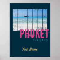 Phuket Thailand Vintag Beach Panorama Souvenir