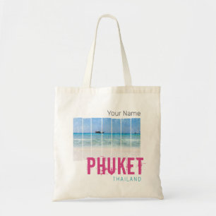 Phuket Thailand Vintag Beach Panorama Souvenir Tragetasche