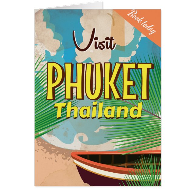 Phuket Thailand Vintage Reiseplakat (Vorne)