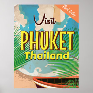 Phuket Thailand Vintage Reiseplakat Poster