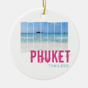 Phuket Thailand Vintage Strand Panorama Souvenir Keramik Ornament