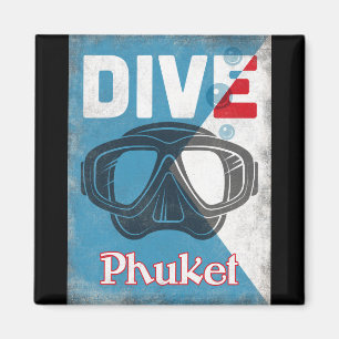 Phuket Vintage Scuba Diving Mask Magnet