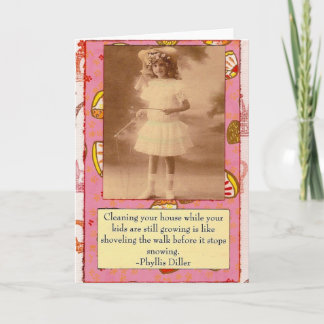 Phyllis Diller Zitat-Collagen-Karte Karte