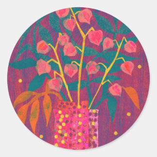 Physalis Chinese Lanterns Autumn Floral Sticker