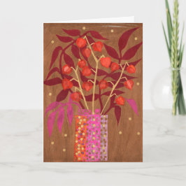 Physalis Chinese Lanterns Paper Collage Floral Art