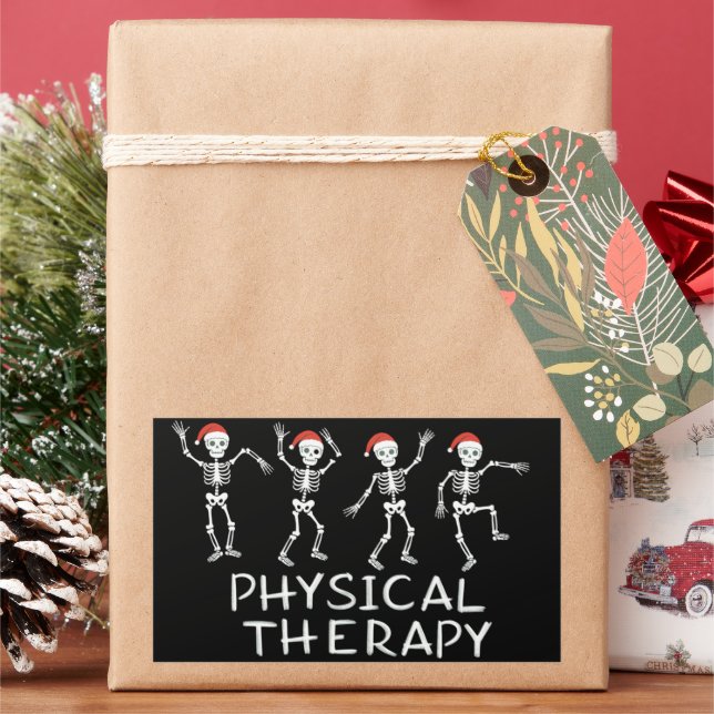 Physical Therapist Skeleton Christmas DPT Student  Rechteckiger Aufkleber (Feiertag)