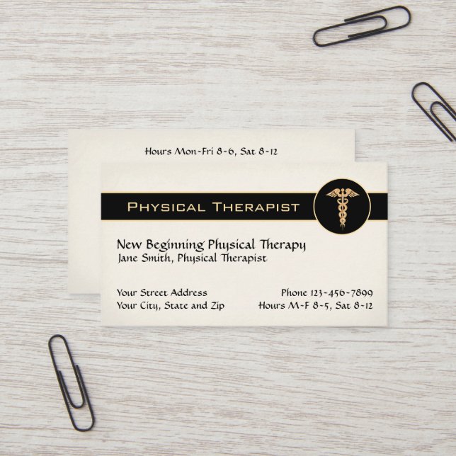 Physical Therapist Therapy Business Cards Visitenkarte (Vorderseite/Rückseite Beispiel)